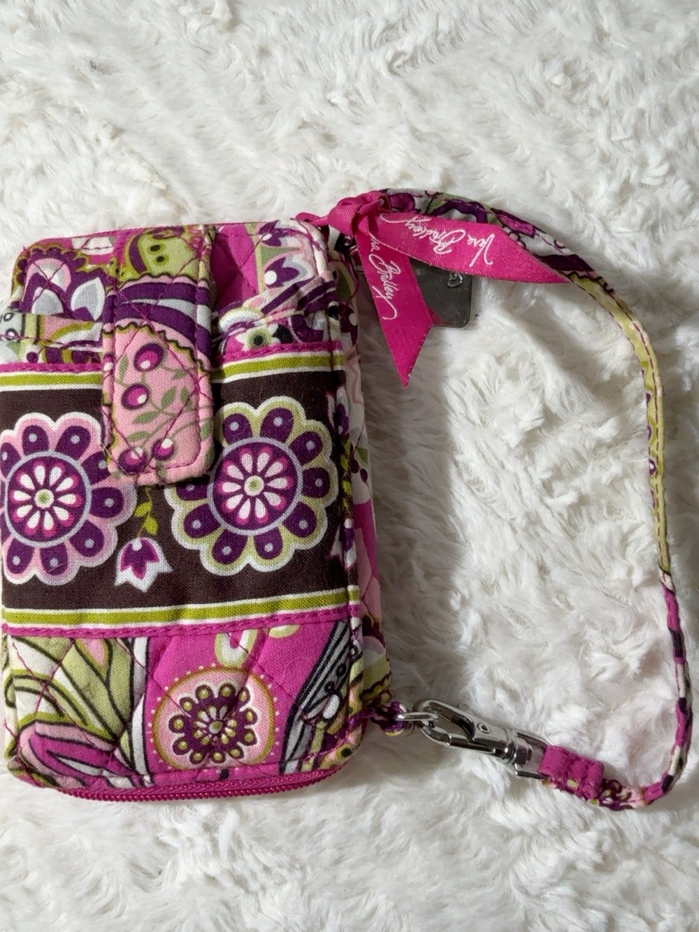 Vera Bradley Very Berry Paisley All in One Wristlet Wallet Pink Purple